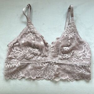 Victoria's Secret Lace Bralette in Taupe, Small